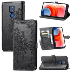 Etui til Motorola Moto G Play 2021 Cover Læder Tegnebog Cover Prægning Mandala Magnetisk Flip Beskyttelse Stødsikker - Sort