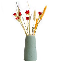 Keramisk vase i europæisk stil, grov keramisk tørret blomstervase D-Grøn