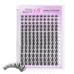 Veyesbeauty Manga Lash Clusters Dramaattinen ulkonäkö Dynaaminen volyymi Näkymätön nauha Pitkäkestoinen ja uudelleenkäytettävä 140 klusteria 8-18mm...