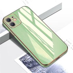 Ny luksus blød silikone sag Matcha grøn iPhone12