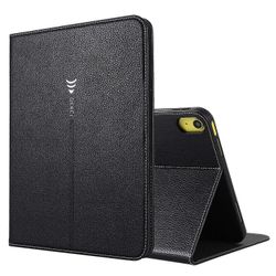 iPad 2025 / 2022 GEBEI Silk Texture Flip Tablet -nahkakotelo iPad 10th Gen 10.9 2022:lle Musta