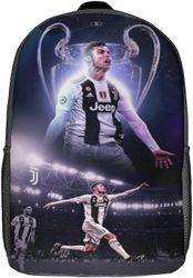 Reppu YL715 Ronaldo-reppu 3D-tulostettu jalkapalloilijan matkareppu rento kannettavan tietokoneen reppu kevyt koululaukku miehille naisille pojille...