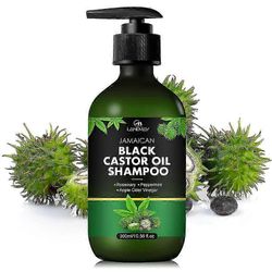 Jamaikan musta risiiniöljyshampoo hiusten kasvuun, orgaaninen risiiniöljyshampoo estää hiustenlähtöä biotiinilla, korjaava ja kosteuttava, syväpuhd...