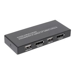 Displayport Kvm Switch, 4k@60hz Dp USB Switcher kompatibel med 2 Computer Share Keyboard Mouse Prin