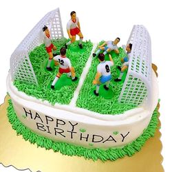 8kpl Creative Football Cake Topper Soccer Football Cake Decor syntymäpäivämuottisetti pojille (6kpl pelaajia ja 2kpl portteja)