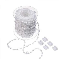 20M pystysuora pohjaketju 5 kpl muoviketjuliittimiä pidikkeet 89mm / 3.5in säleille (väri : valkoinen, koko: 20m)