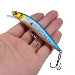 Unbrand 1pcs Minnow Fiskeri Lure 95mm 8g Flydende Hard Bait Wobbler Jig Bait Crankbait Karpe Stribet Bas Pesca Fishing Tackle Swimbait Farve5