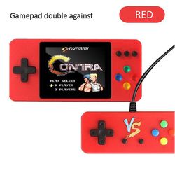 Ny generation håndholdt spil spiller med 3,0 tommer LCD Retro videospil konsol indbygget 500 spil pocket console til børn voksen RØD med Gamepad