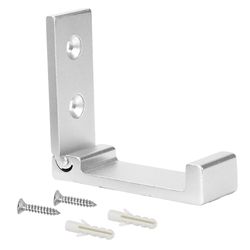 Bøjle håndklæde kroge tøj håndklæde rack vægdør tøj bøjler aluminiumslegering foldekroge Sølv