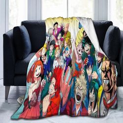 My Hero Academia Fleece Blanket Queen Size - Sumeat peitot ja heitot kaikkina vuodenaikoina, pehmeä pörröinen lämmin flanellipehmo heittopeitto soh...