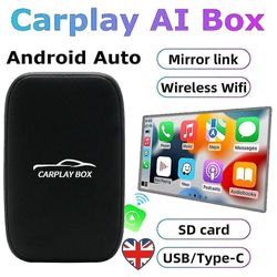 Trådløs Carplay Ai Box Android Auto Adapter Converter m / netflix Youtube Wifi Storbritannia