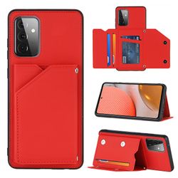 Gangxun Sag Til Samsung Galaxy A72 5g/4g Vintage Cuir Cover Læderetui Kofanger - Rouge