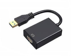Usb 3.0 til Hdmi-adapter,1080p Full Hd Video Audio Multi Monitor Converter Adapter til pc sort