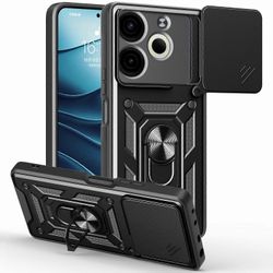 TECNO Pova 6 Neo -kotelo, jossa diakameran kansi PC + TPU-jalusta puhelimen kansi - musta Monivärinen Black
