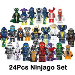 24 stk sæt Ninjago Minifigurer Kai Jay Sensei Wu Master Byggeklodser Legetøj