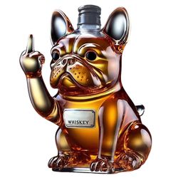 Hauskoja ranskanbulldoggi-viskipulloja, Bark off -viskipulloa, ainutlaatuisia viinikarahvilahjoja miehille Isä, aviomies, kotibaarin ystävien sisus...