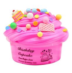 Handuo Slim Non Sticky Fødselsdagskage Præfabrikeret Slime DIY Mudder Stress Relief Pink