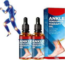 Nilkan jännetulehduksen hoitoöljy, saksalainen nilkan jännetulehduksen hoitoöljy, jalka- ja nilkkahierontaöljy kipeille ja jäykille nivelille 2pcs