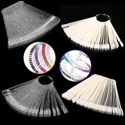 Falsk Display Nail Art Fan Wheel Polsk Practice Tip Sticks Nail Art 50pcs