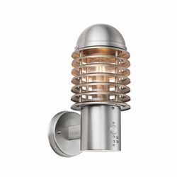 Endon Collection Lighting Louvre Pir 1 Lys Udendørs Væg børstet rustfrit stål IP44, E27