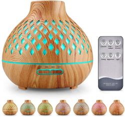 Darmowade Aroma diffuser, 400ml luftfugter, ultralyd magt og 7-farve Led Lys brun