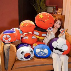 10-40cm Puolaball pehmo lelu nukke Maapallo Un Usa Neuvostoliitto Ranska Venäjä Uk Kr Japani Eu Cananda Italia Pehmo tyyny riipus H 10cm Pendant