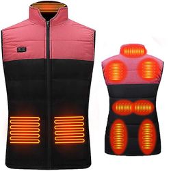 Lauwodun Intelligent varme vest Mænd og kvinder Universal USB Elvarme Varm bomuld tøj Pink 3XL
