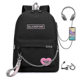 Blackpink Reppu Usb Ladattava Reppu Opiskelija Koululaukku