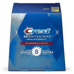 Crest 3d whitestrips glamorøse hvite tenner bleking kit med hydrogenperoksid, strimler, 28 ea