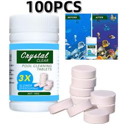 100pcs klor tabletter multifunksjon øyeblikkelig desinfeksjon for svømmebasseng badekar spa