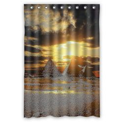 Solnedgang over Giza Pyramids Vanntett Polyester Dusj Gardin Og Kroker 120x180 Cm