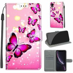 Foxdock Etui til Iphone Xr Pink Butterfly Mobile Taske