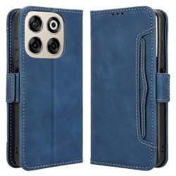 ZTE Blade V70 nubia V70 nahkakotelo puhelimen lompakon kansi, jossa on useita korttipaikkoja - sininen Monivärinen Blue