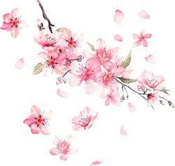 Kirsikankukka vinyyli auton tarra, naarmuuntumiskansi vaaleanpunainen kukkapuskuritarra autoiluun, motocycle, kodin sisustus