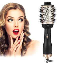 Et trin hårtørrer &volumizer Hot Curler negative typer styler kam børste| Krøllejern (gyldent)