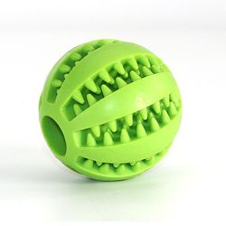 Pet Hund Legetøj Interaktive gummikugler Pet Hund Kat Hvalp Chew Legetøj Ball Tænder Chew Legetøj Tand Rengøring Bolde Mad Grøn L