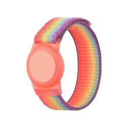 For Apple Airtag Nylon +tpu Strap Child Voksen Gps Finder Fargerik Beskyttende Silikon Tilfelle For Airtag Case Tracker Armbånd Fargerike