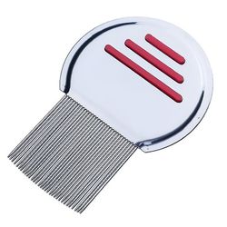 Terminator Lice Comb Nit Free Kids Hair Rid Headlice Rustfrit stål Metal Tænder Fjern Nit Brush rød