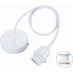 E27 riippuvalaisin ruuvirenkaalla, säädettävä tekstiilikaapeli 100cm, lampunvarjostimen kanssa yhteensopiva riippuvalaisin, ihanteellinen pistorasi...