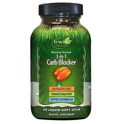 Irwin Naturals Suurin vahvuus 3-in-1 hiilihydraattien estäjä, 75 pehmeää geeliä