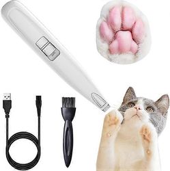 Kissojen koiran trimmausleikkuri LED-valolla, USB-ladattava, hiljainen lemmikkieläinten karvatrimmeri, koiranleikkurit kasvojen, silmien, korvien y...