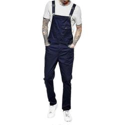 Miehet Slim Fit Denim Haalari Bib Romper Rento Haalarit Dungarees Sininen XL