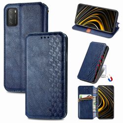 Kompatibel med Xiaomi Redmi 9t / 9 Power Flip Case Etui Vintage Wallet Flip Cover med magnetisk lukning Coque - Blå