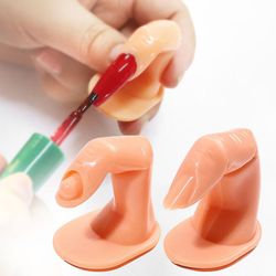 Falske Nail Art Finger Practice Model Fake Fingernegl Tips Holder Uddannelse Falsk Hånd Display Manicure Tools Nails
