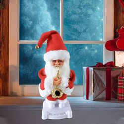 Dejlig julemand Swing Dans Syngende dukke legetøj Xmas Instrumentbræt Bogreol Indretning Feriegave