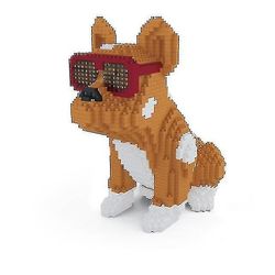 Mini blokke Cute Pet Hund Model Building Bulldog Pædagogiske Legetøj Børn Sjove Piger Gaver til børn Brown