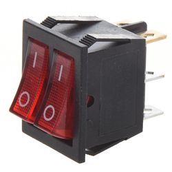 Rødt lys oplyst 6 Pin Dual SPST ON / OFF Boat Rocker Switch AC 15A / 250V 20A / 125V Som vist