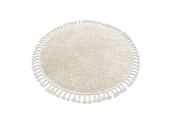 RugsX Tæppe BERBER 9000 cirkel creme Fringe Berber marokkanske shaggy fløde circle 160 cm