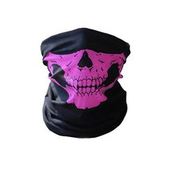 Kissqiqi Skull Ansigtsmaske, Hals Gaiter Sømløse Tørklæde Bandanas Sort Pink