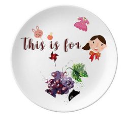 Druer Frugt Velsmagende Sund Akvarel Datter Dessert Plate Dekorative Porcelæn 8 Tommer Dinner Home